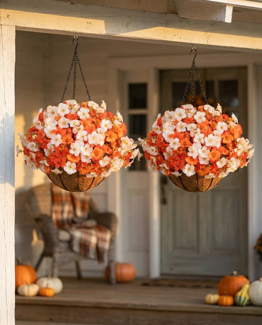Peach & Cream: pair on the porch